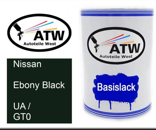 Nissan, Ebony Black, UA / GT0: 500ml Lackdose, von ATW Autoteile West.